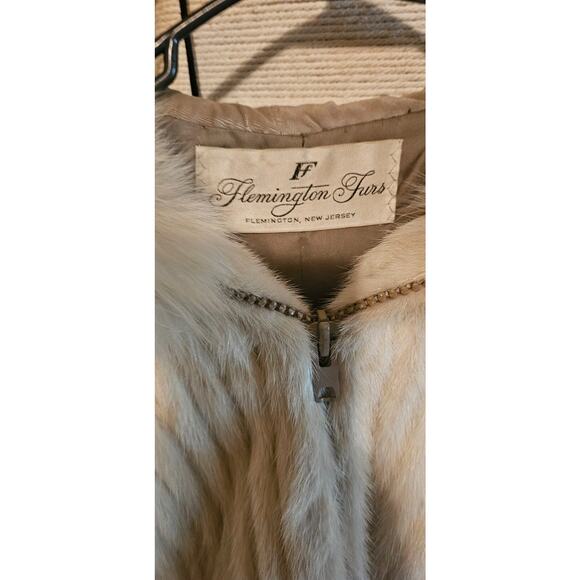 Flemington Furs white mink hooded coat